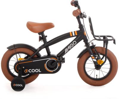 AMIGO 2Cool 12 Inch Jongens Terugtraprem Zwart AMIGO 2Cool 12 Inch Jongens Terugtraprem Zwart