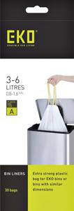 Afvalzak EKO type A 3-6 liter met trekband wit 30 stuks
