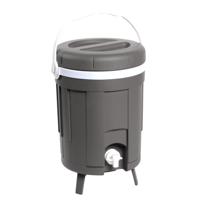 Koelbox drank dispenser - met tap - 8L- plastic - D27 x H39 cm - draagbaar