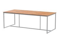 Quatro Tafelframe Frost Grey met Teak Tafelblad 220 x 95 cm - 4so
