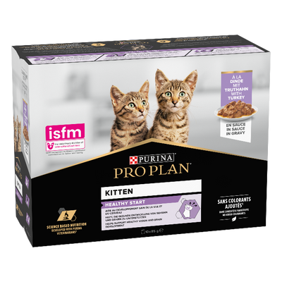 Purina Pro Plan Healthy Start rijk aan kalkoen kitten natvoer 10x85g