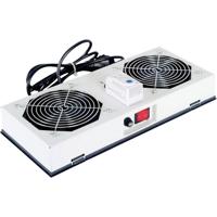 ROLINE ventilatie-unit met 2 ventilatoren, thermostaat, voor 19-inch wandbehuizing grijs