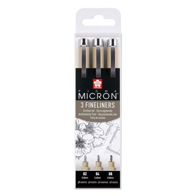 Sakura pigma micron etui 3 fineliners zwart 02-04-08