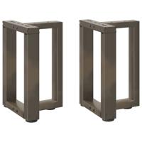 Salontafelpoten 2 st T-vormig 28x25x(42-43) cm staal naturel