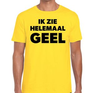 Ik zie helemaal geel tekst t-shirt geel heren 2XL  -