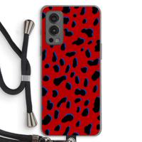 Red Leopard: OnePlus Nord 2 5G Transparant Hoesje met koord