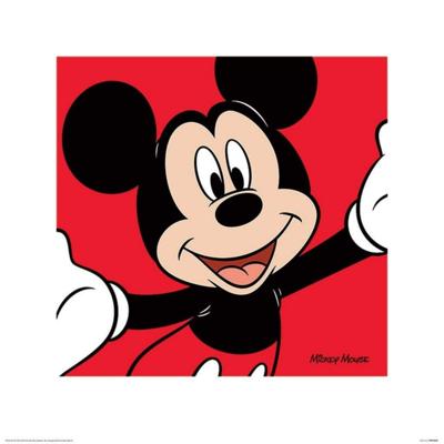 Kunstdruk Mickey Mouse Red 40x40cm