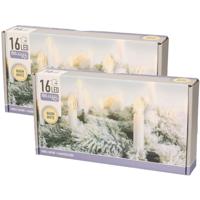 Kerstboomverlichting - 2x - kaarsen - warm wit - 4 meter - binnen - kerstverlichting Kerstboomverlichting - 2x - kaarsen - warm wit - 4 meter - binnen - kerstverlichting