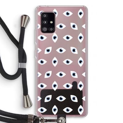 Eyes pattern: Samsung Galaxy A51 5G Transparant Hoesje met koord