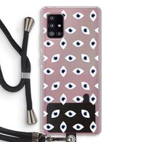 Eyes pattern: Samsung Galaxy A51 5G Transparant Hoesje met koord