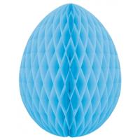 Paas decoratie ei van papier - lichtblauw - 10 cm - brandvertragend crepepapier - Pasen