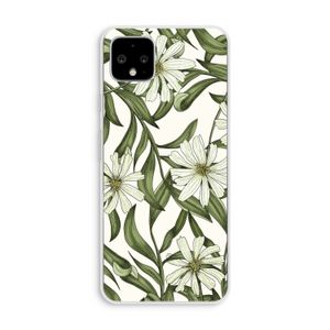Wit bloemenpatroon: Pixel 4 XL Transparant Hoesje