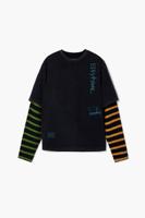 T-shirt met dubbele mouw - BLACK - M