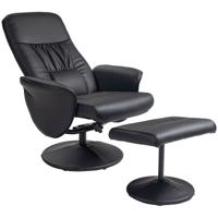 HOMCOM 2-delige fauteuilset Fauteuil met voetenbank Relaxfauteuil met voetenbank, verstelbare hoogte, verstelbare rugleuning, zwart