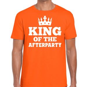 King of the afterparty shirt oranje met kroontje heren 2XL  -