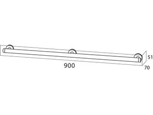 Veiligheidsgreep Tiger Boston Comfort en Safety 90 cm RVS Glans