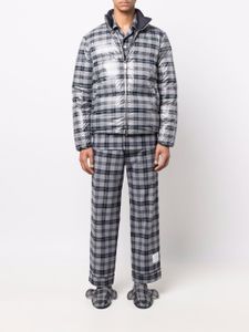 Thom Browne pantalon à motif tartan - Gris