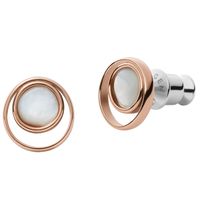 Skagen SKJ1496791 Oorknoppen Agnethe staal-parelmoer rosekleurig-wit