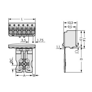 WAGO 2091-1110 Male behuizing (board) 2091 Totaal aantal polen: 10 Rastermaat: 3.50 mm Inhoud: 50 stuk(s)