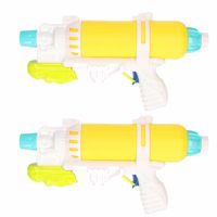 2x Waterpistolen/waterpistool geel/wit van 34 cm kinderspeelgoed