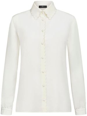 ETRO chemise à bords festonnés - Blanc