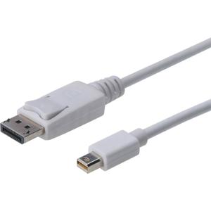 Digitus AK-340102-020-W DisplayPort-kabel Mini-displayport / DisplayPort Adapterkabel Mini DisplayPort-stekker, DisplayPort-stekker 2.00 m Wit