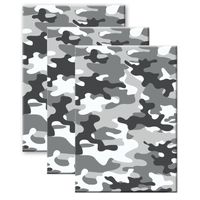 Set van 3x stuks camouflage/legerprint wiskunde schrift/notitieboek grijs ruitjes 10 mm A4 formaat - Notitieboek