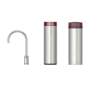 Quooker Nordic Round kokendwaterkraan - draaibare uitloop - PRO3 incl. Cube reservoir - Warm / kokend / bruisend / gefilterd water - RVS 3NRRVS-CUBE
