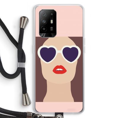 Red lips: Oppo A95 5G Transparant Hoesje met koord