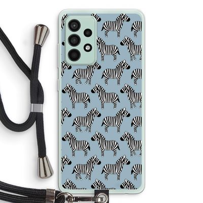 Zebra: Samsung Galaxy A52s 5G Transparant Hoesje met koord