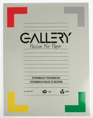 Gallery Steinbach tekenpapier, 250 g, ft 27 x 36 cm, gekorreld, blok van 20 vel