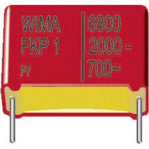 Wima FKP2J016801J00KSSD 2500 stuk(s) FKP-foliecondensator Radiaal bedraad 6800 pF 630 V/DC 10 % 5 mm (l x b x h) 7.2 x 7.2 x 8.5 mm Bulk