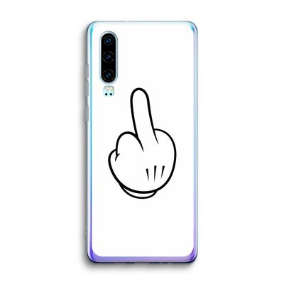 Middle finger white: Huawei P30 Transparant Hoesje