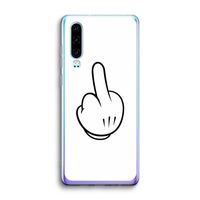 Middle finger white: Huawei P30 Transparant Hoesje
