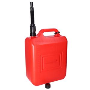 Jerrycan/benzinetank - 10 liter - knalrood - kunststof - met flexibele schenktuit