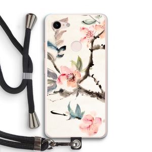 Japanse bloemen: Pixel 3 XL Transparant Hoesje met koord