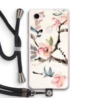 Japanse bloemen: Pixel 3 XL Transparant Hoesje met koord