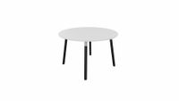 Tafel 9311 rond - 120 cm. - Alu - Wit - Beuken donker - thumbnail