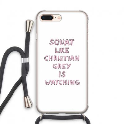 Christian Grey: iPhone 8 Plus Transparant Hoesje met koord