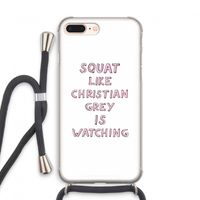 Christian Grey: iPhone 8 Plus Transparant Hoesje met koord