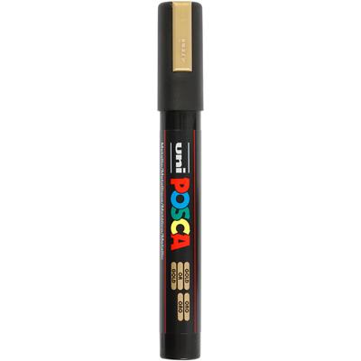 Uni-Posca Posca marker, afm pc-5m, lijndikte 2,5 mm, medium, goud, 1 stuk