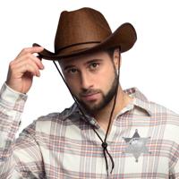 Western cowboy verkleed set - hoed en badge - sherriff - wilde westen - volwassenen