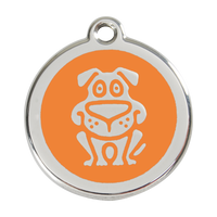Dog Orange roestvrijstalen hondenpenning large/groot dia. 3,8 cm - RedDingo