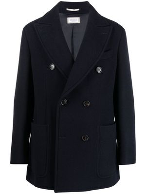 Brunello Cucinelli caban à boutonnière croisée - Bleu