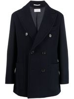 Brunello Cucinelli caban à boutonnière croisée - Bleu