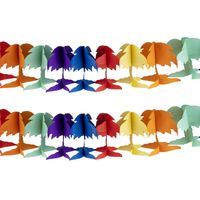 Funny Fashion Hawaii palmbomen thema feestslinger - 2x - gekleurd - 400 cm - papier - Feestslingers - thumbnail