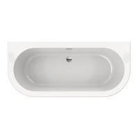 Xenz Charley duobad 180x80x60 wit incl. 7006 badafvoer/vulcombinatie chroom 7005-01-VC51 - thumbnail