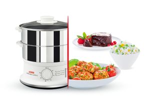 Tefal VC1451 stomerkoker 2 mand(en) Roestvrijstaal, Wit Aanrecht