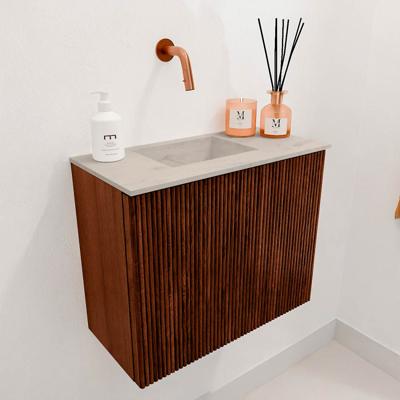 Toiletmeubel Mondiaz Joya Dlux | 50 cm | Meubelkleur Ruby | Faye wastafel Opalo Wasbak Links | Zonder kraangat(en)