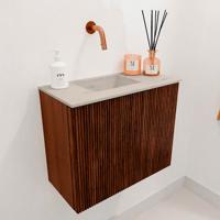 Toiletmeubel Mondiaz Joya Dlux | 50 cm | Meubelkleur Ruby | Faye wastafel Opalo Wasbak Links | Zonder kraangat(en)